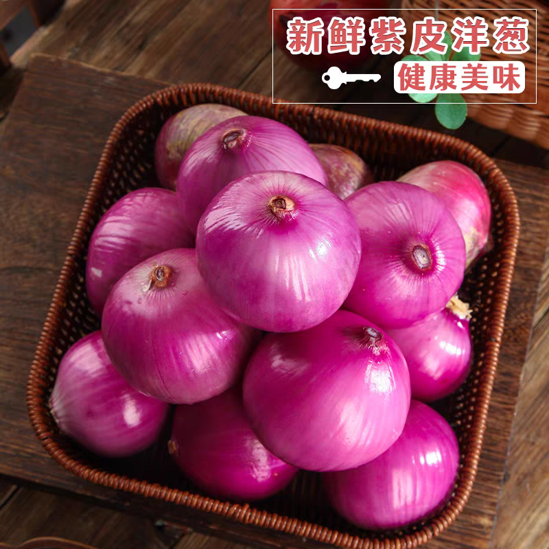 【牧疆山】紫皮洋葱4.5斤农家自种水果生吃圆葱甜辣圆葱