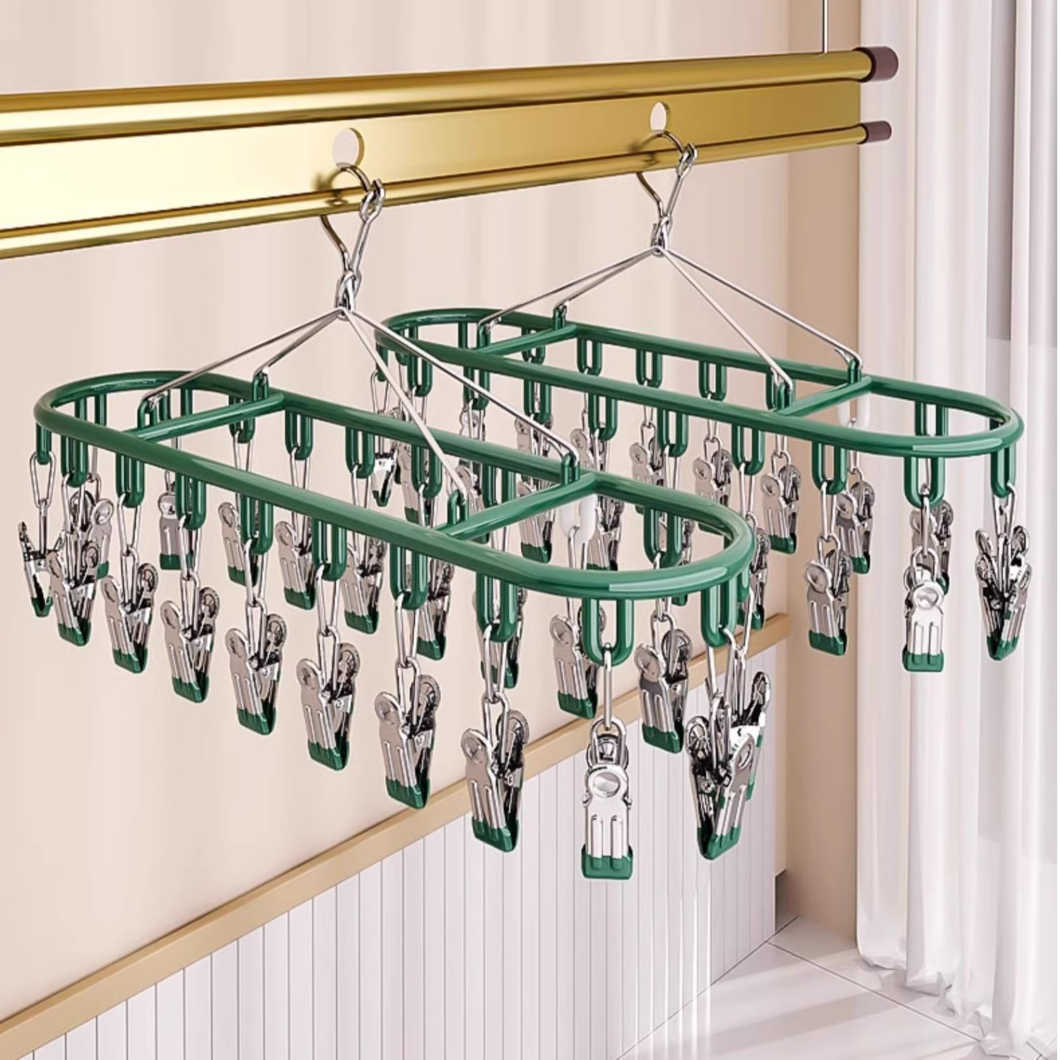 不锈钢袜子晾晒夹多功能家用防风内衣裤袜晾晒架晒袜夹晒袜子神器