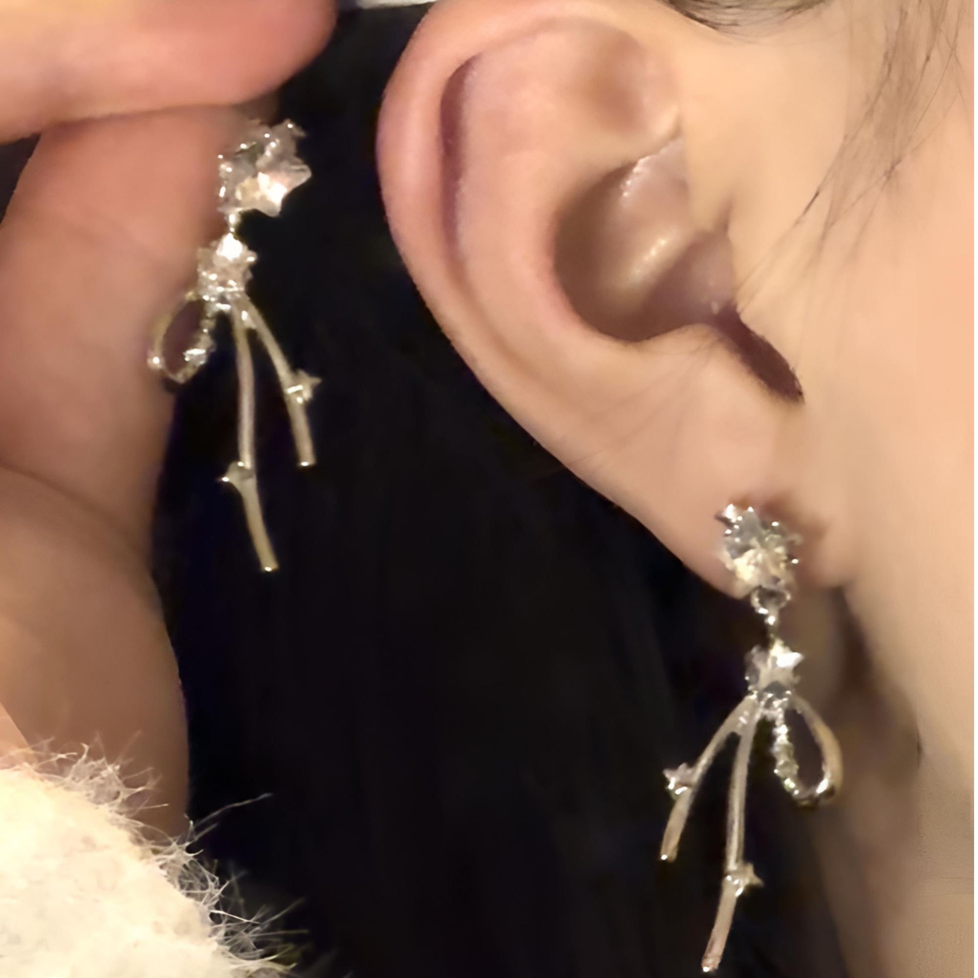 合金亚克力耳饰 闪亮星星小众个性耳环2025年新款百搭设计感耳钉