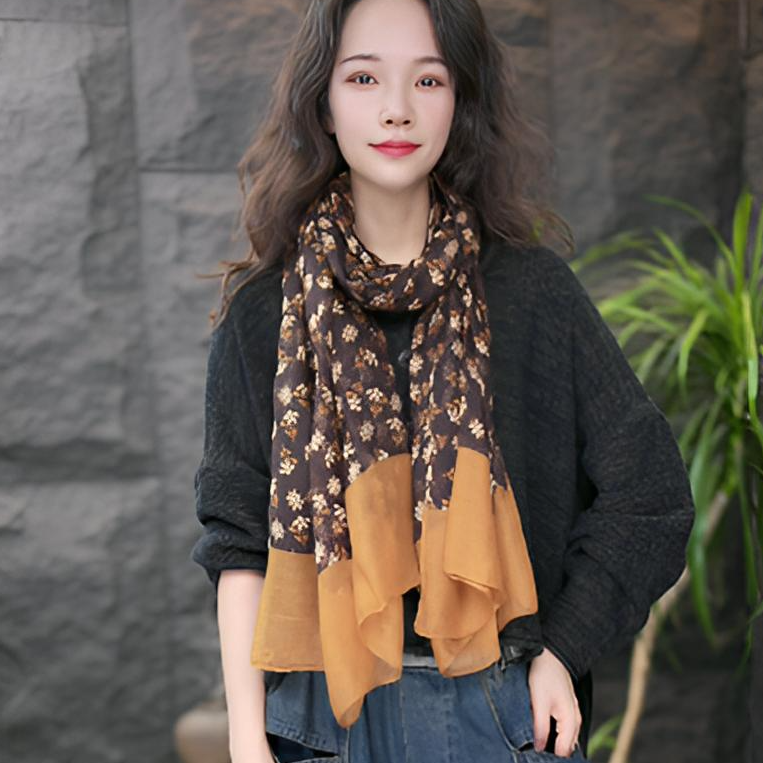 JJ女常规圆点成人豹纹保暖休闲围巾设计师拼接提花复古双面印花
