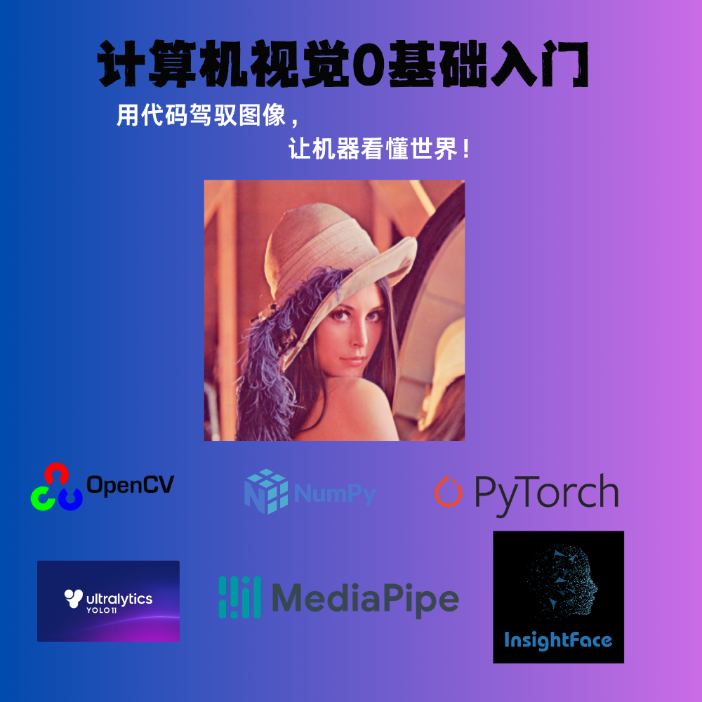 计算机视觉0基础课编程，核心基础与应用，10年有效期