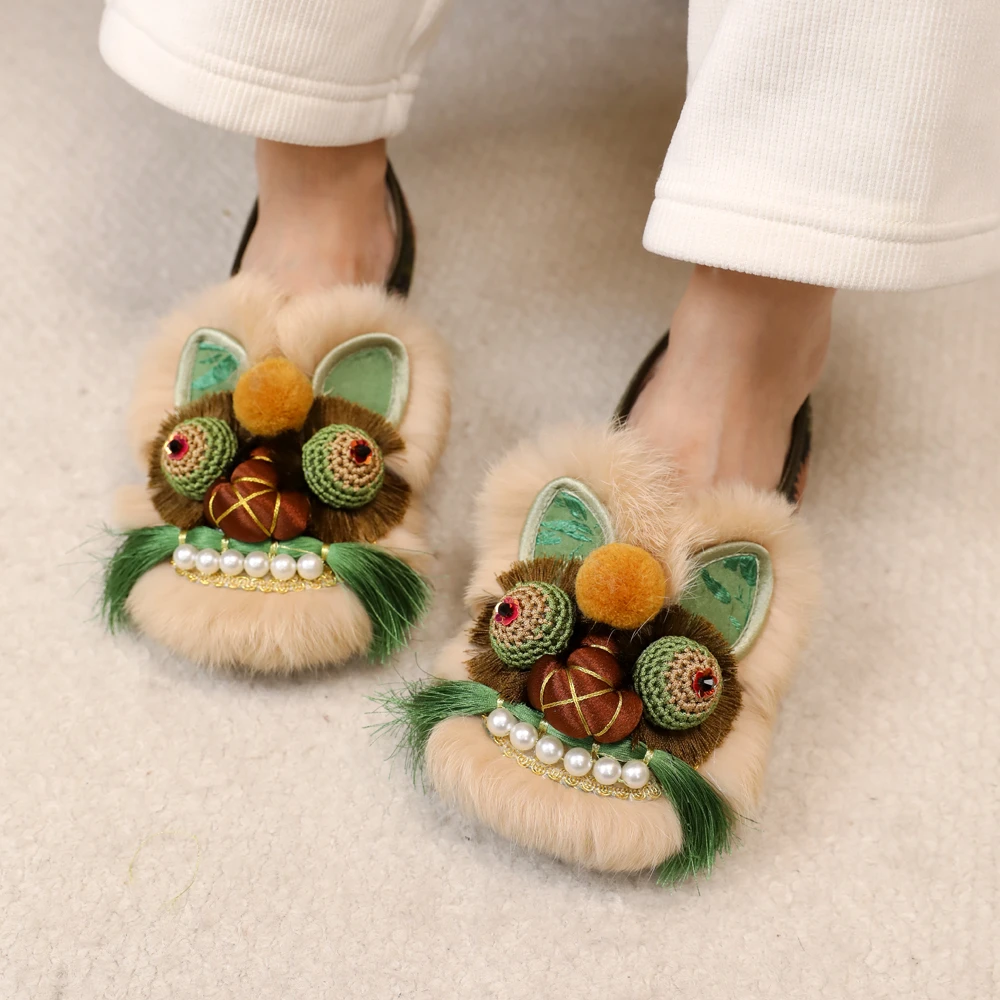 冬季新款棉鞋手工虎头鞋女成人新中式墨绿正宗老北京布鞋包跟加绒