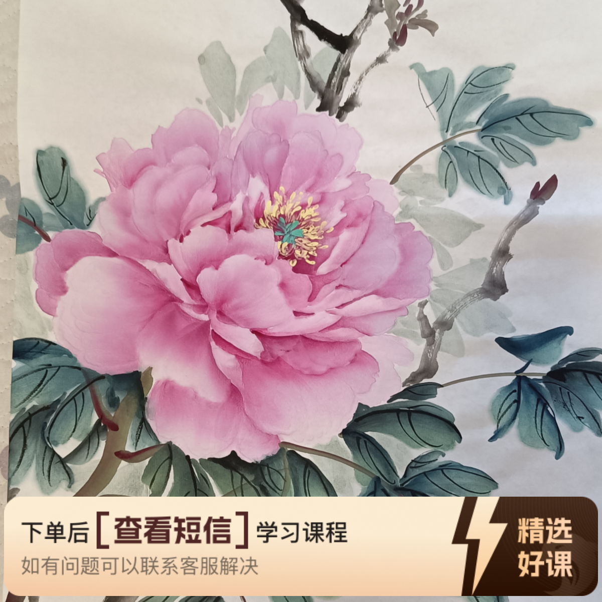 墨初小写意国画牡丹系统基础课（留意短信解锁课程）