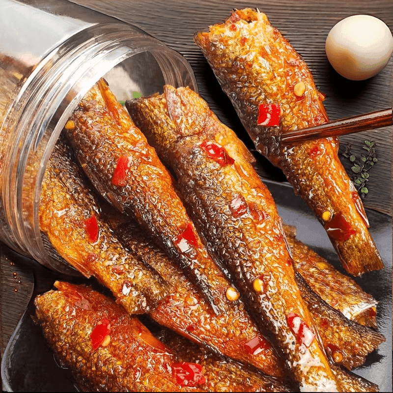 湖南渔兄渔弟强子香辣手撕鱼开盖即食下饭菜鲜嫩零食小吃解馋开胃