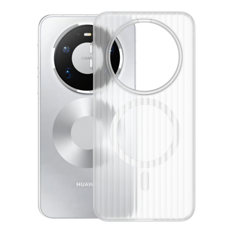 适用华为mate80promax瓦楞纹手机壳P80pro磨砂磁吸充电70简约透明