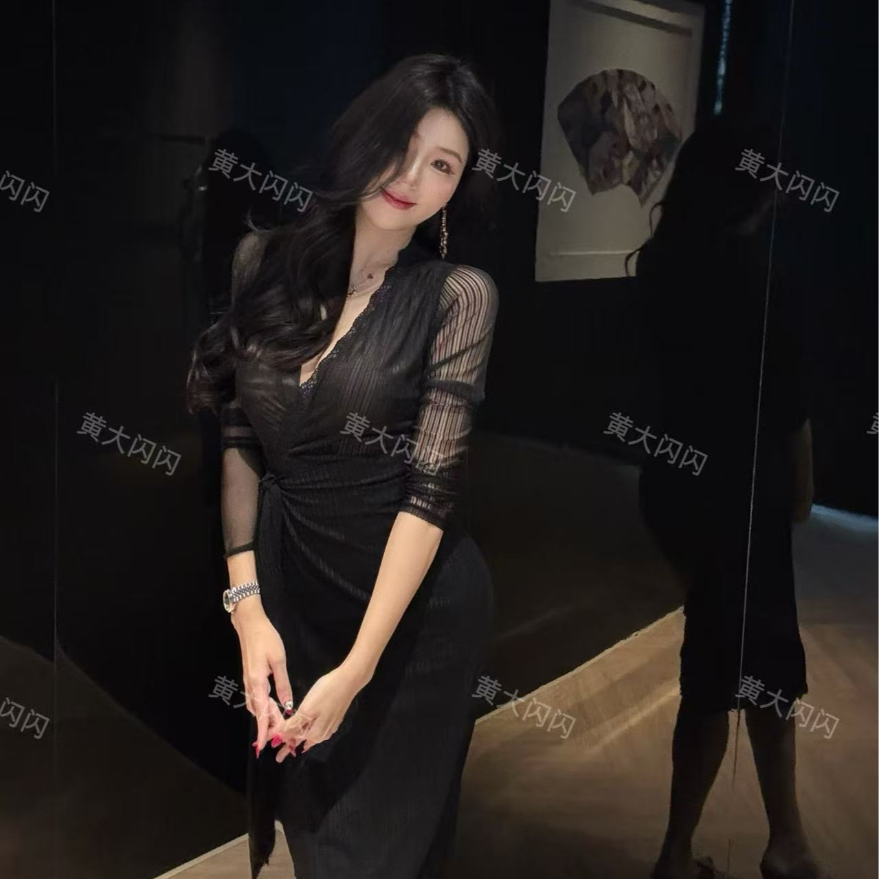 【新店请到张酒窝的小店】（性感AB）性感显瘦秋款长袖连衣裙ZZF3065