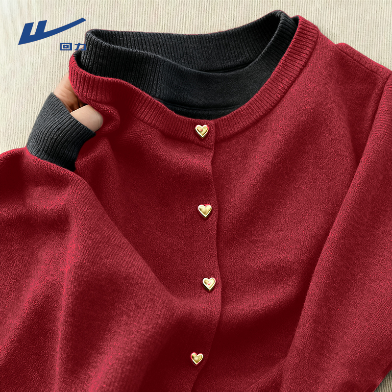 回力秋款小香风针织短开衫2025新款韩系洋气穿搭小个子慵懒风外搭