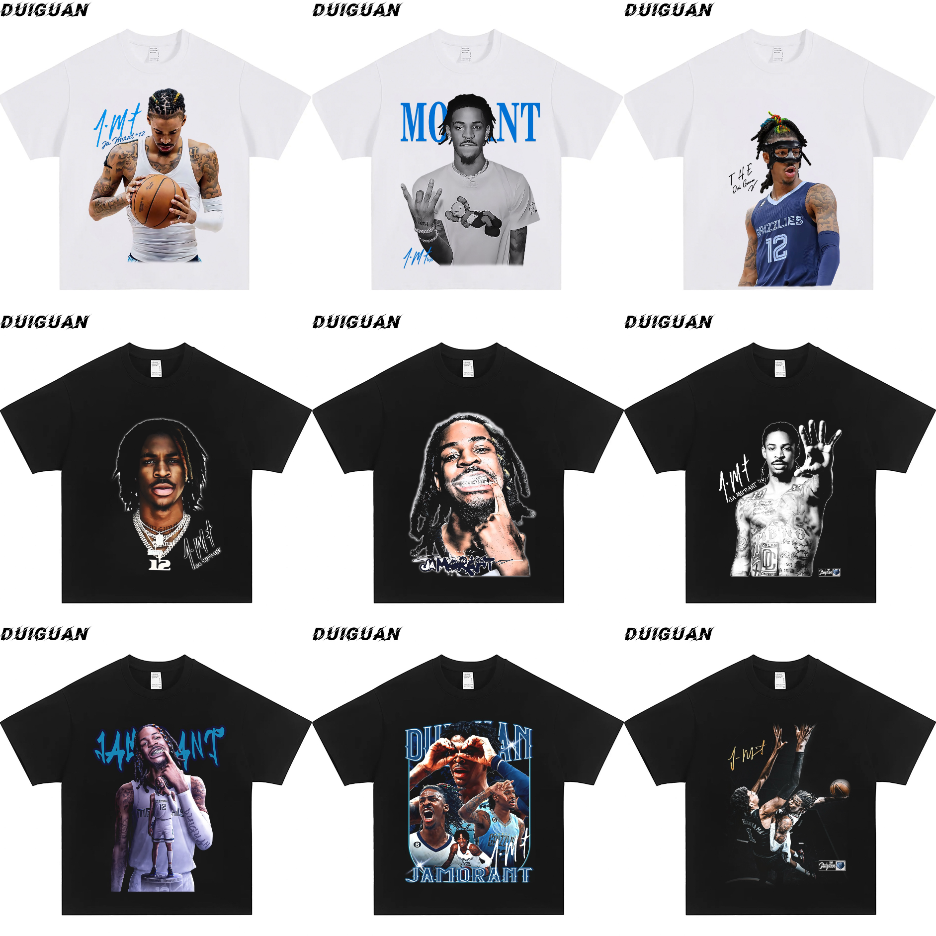 【莫兰特】系列美式潮牌球星重磅纯棉260g直喷印花篮球圆领短袖