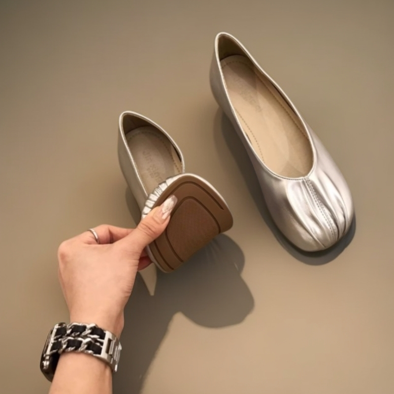 心芘秋季法式女士鞋子轻奢鞋玛丽珍气质温柔舒适百搭平底豆豆鞋潮