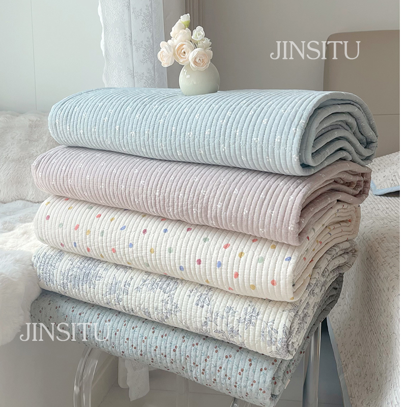 纯棉床盖三件套全棉夹棉单件床单榻榻米炕盖防滑2025新款四季通用