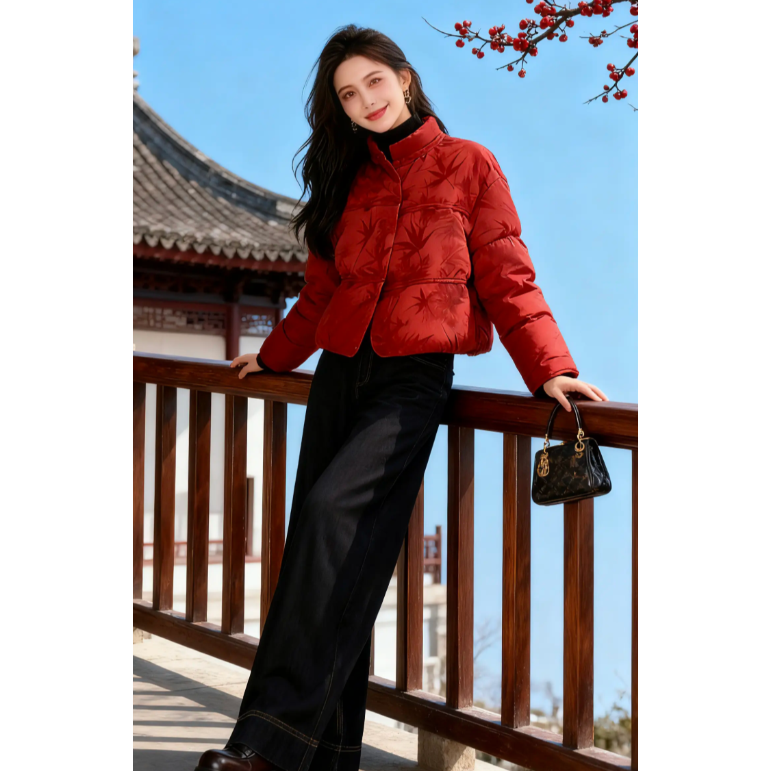 【新年纳福】红色短款棉服女2025冬季新中式国风盘扣外套