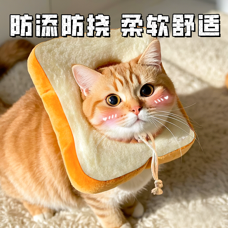 伊丽莎白圈猫绝育软项圈猫咪狗狗防舔咬吐司面包脖圈可调节羞耻圈
