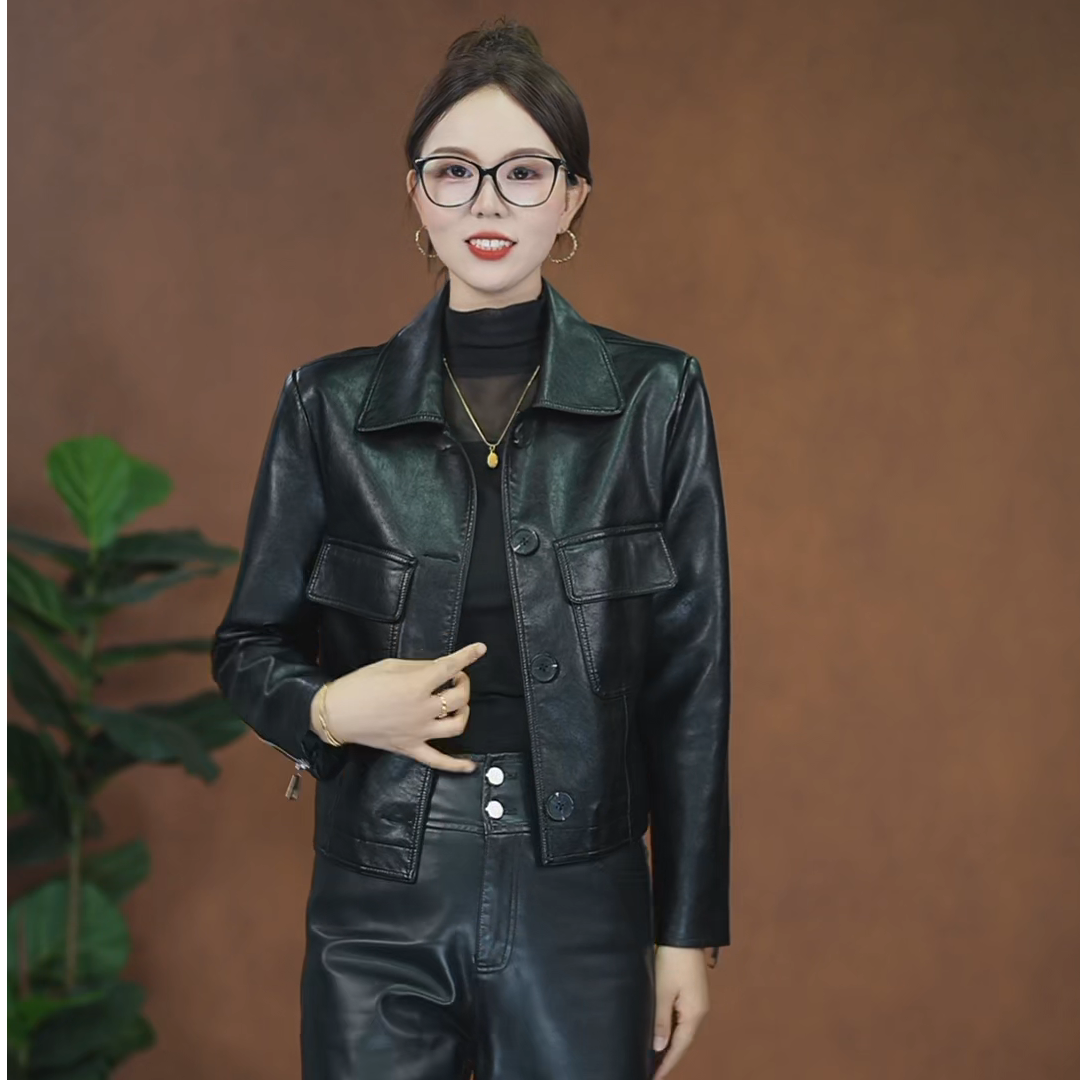 小美（789款） 2025时尚百搭短款街头风机车皮衣