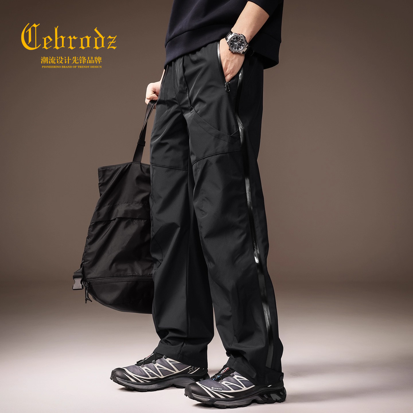 法国Cebrodz高端防风防泼水登山工装裤男秋美式机能冲锋直筒户外