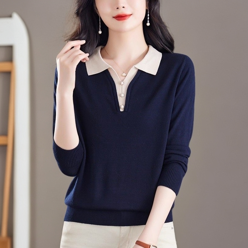 批发价春秋女装小衫百搭针织衫毛衣长袖薄款毛衣超好打底外穿上衣