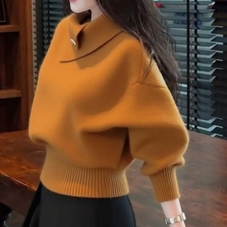 冬季时尚百搭潮流保暖针织衫加宽加大显瘦女装中老年长袖减龄毛衣