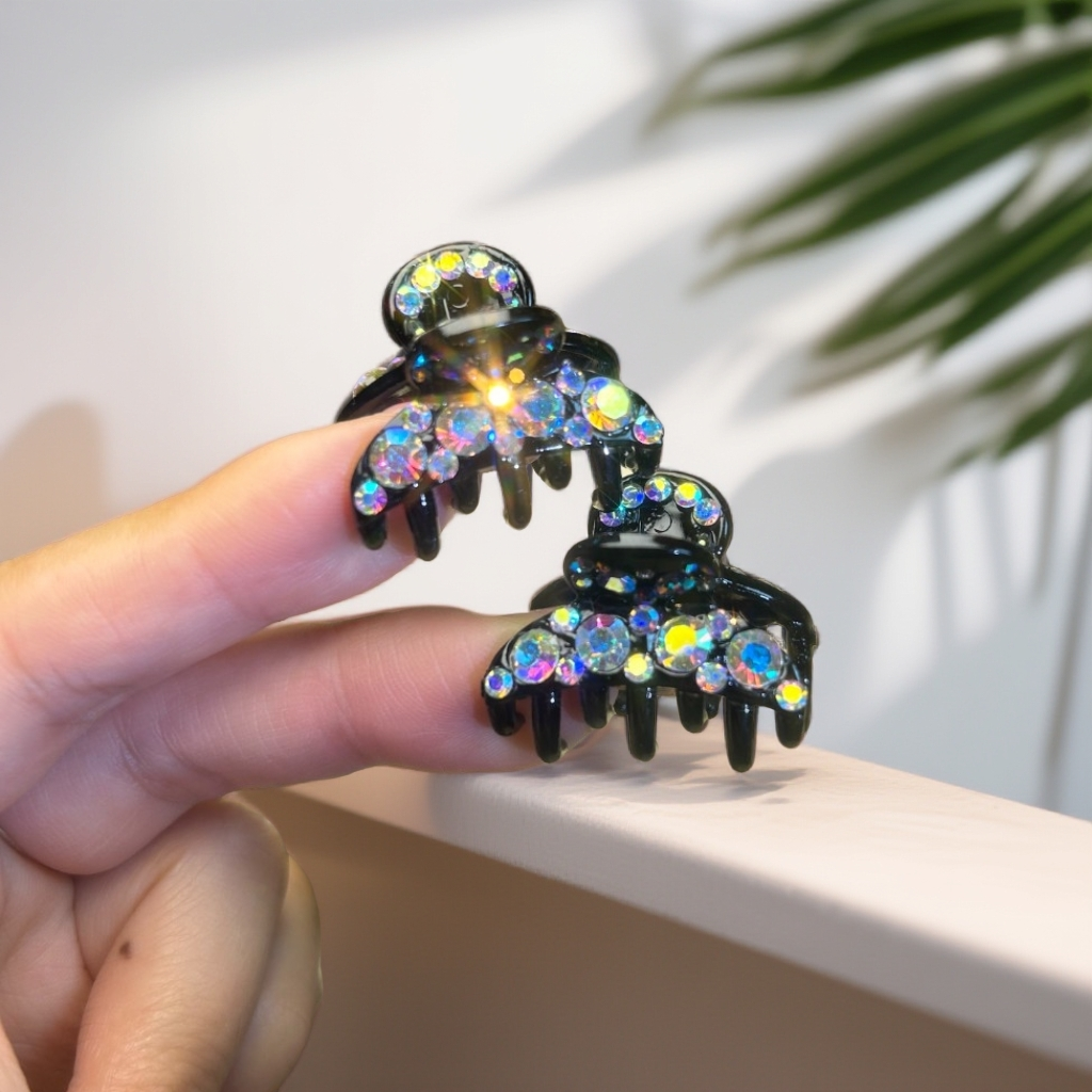 发夹气质轻奢时尚发卡彩色满钻大抓夹小抓夹气质轻奢时尚发卡彩色