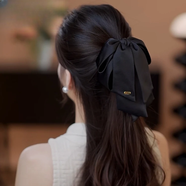 ZJ179新款蝴蝶结风韩范缎面高颅顶发饰头饰抓夹