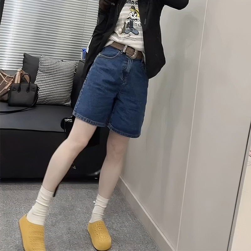 夏显瘦牛仔短裤女2025夏季新款大码显瘦小个子五分裤直筒裤