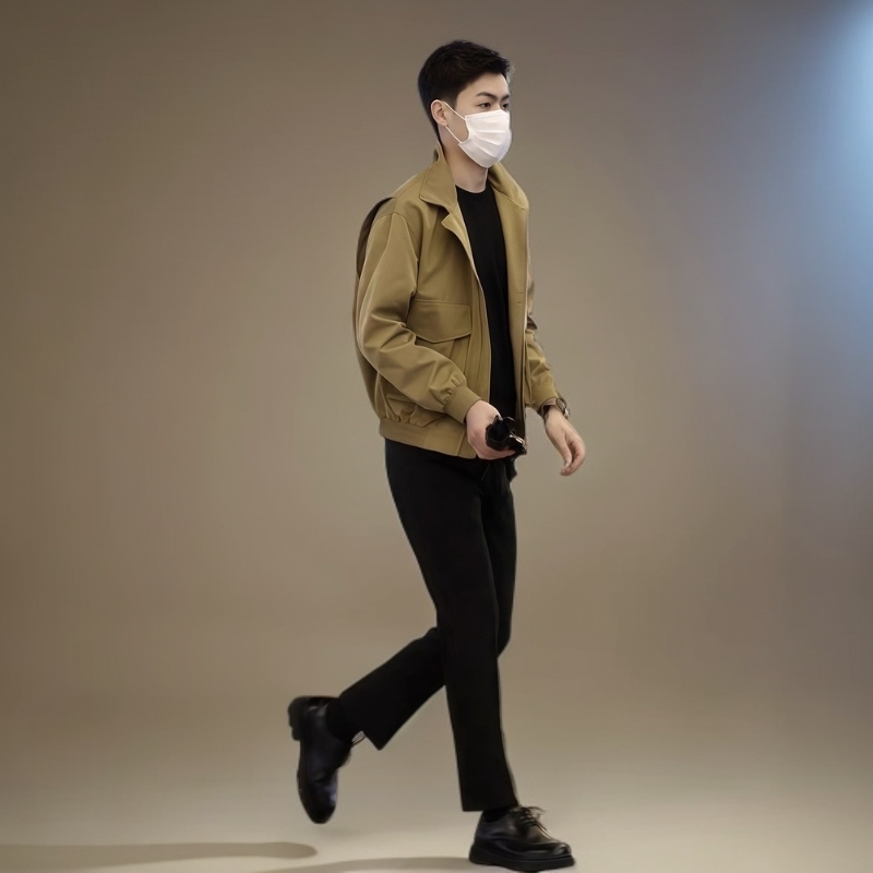 莱蒙璀高级感韩版立领夹克男士春秋季百搭潮流休闲帅气装外套优雅