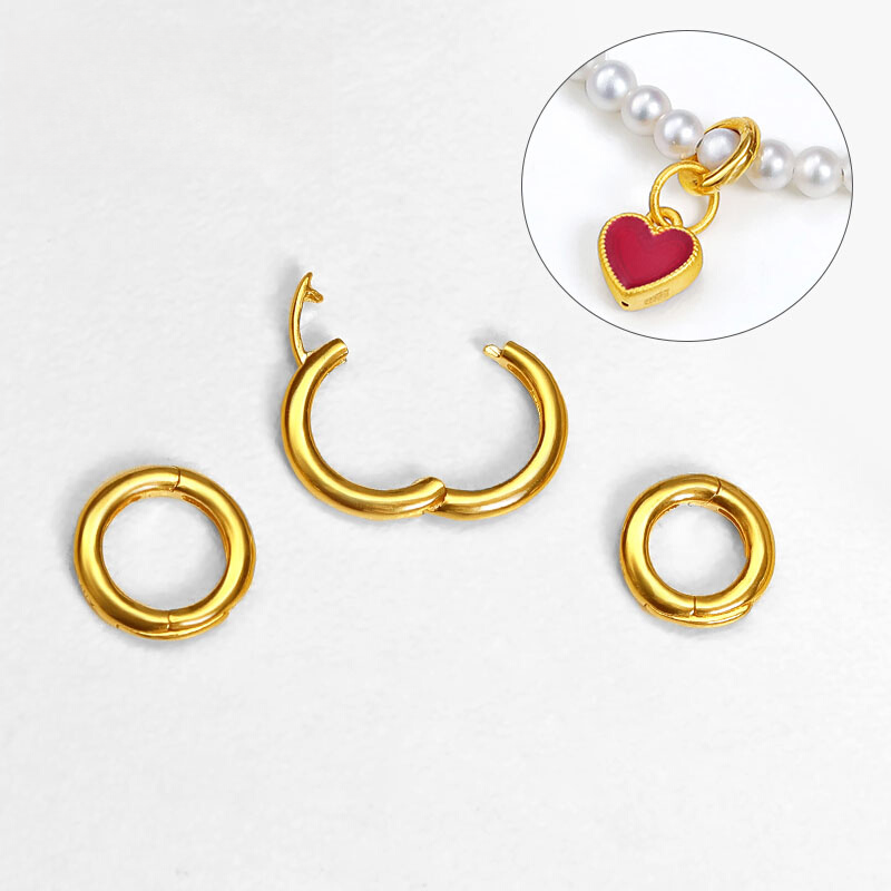 新款18k珠万能扣可打开卡扣固定圆环扣diy手镯手链项链扣头黄金色