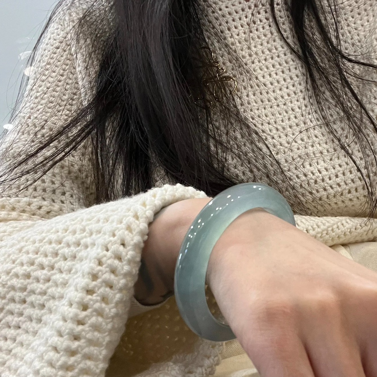 A货危料蓝水手镯女高货翠玉玛瑙玉石镯子马料玉髓缅玉多样性发一