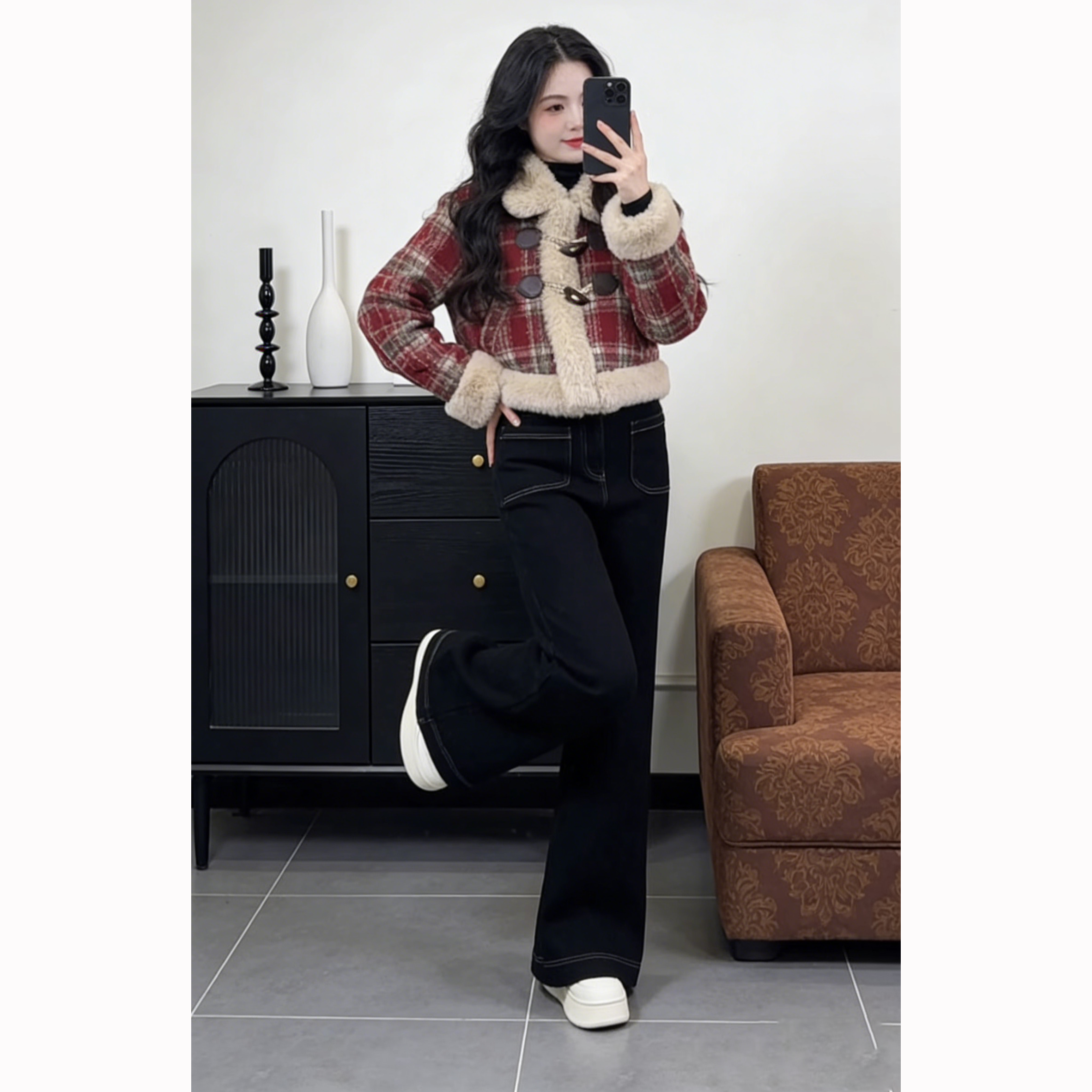 春季穿搭一整套女2026款韩系复古小香风外套冬季搭配一整套两件套