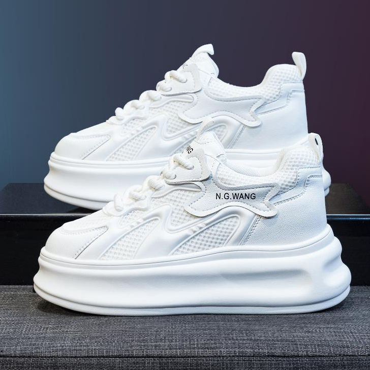 小白鞋女2025秋季新款时尚休闲运动7cm厚底鞋子爆款小个子板鞋