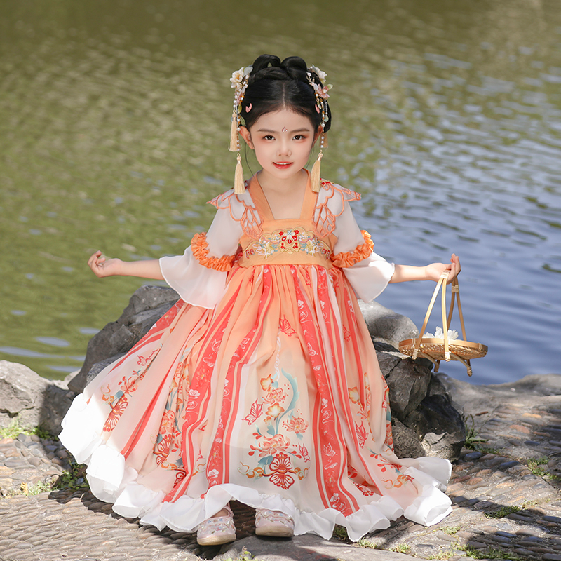 【宇娃娃正品】2025年夏季女童服民族风汉服小女孩公主