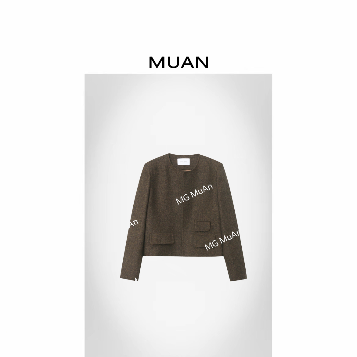 木岸MUAN：《布朗尼小香》定制中古呢料高级长袖外套上衣女YJ-23638