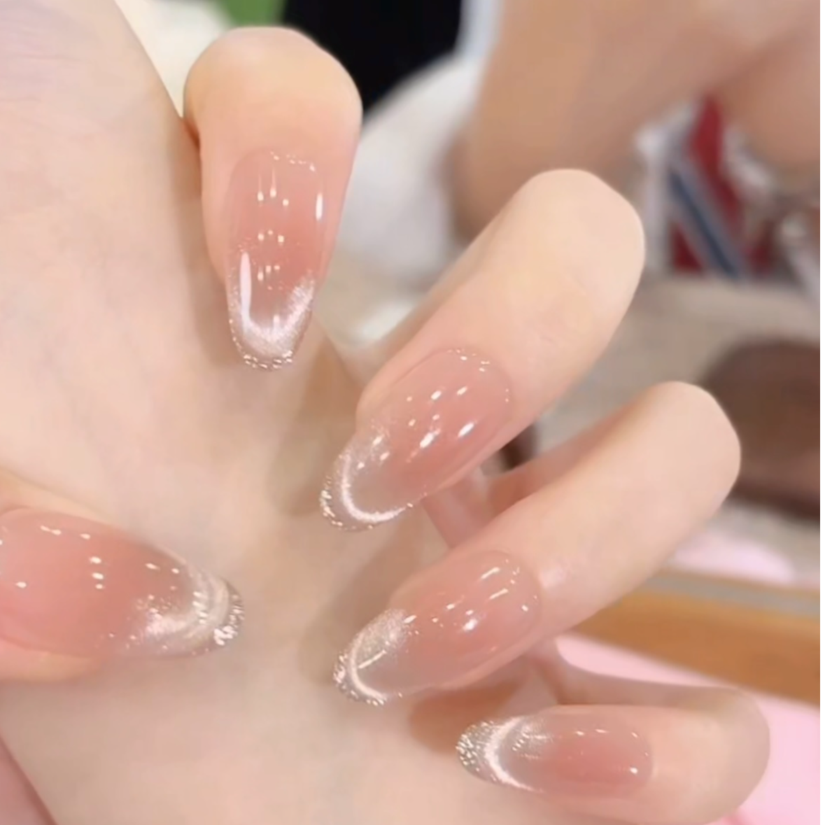 【素颜】裸色猫眼短款高级感穿戴甲气质温柔设计百搭美甲新款推荐