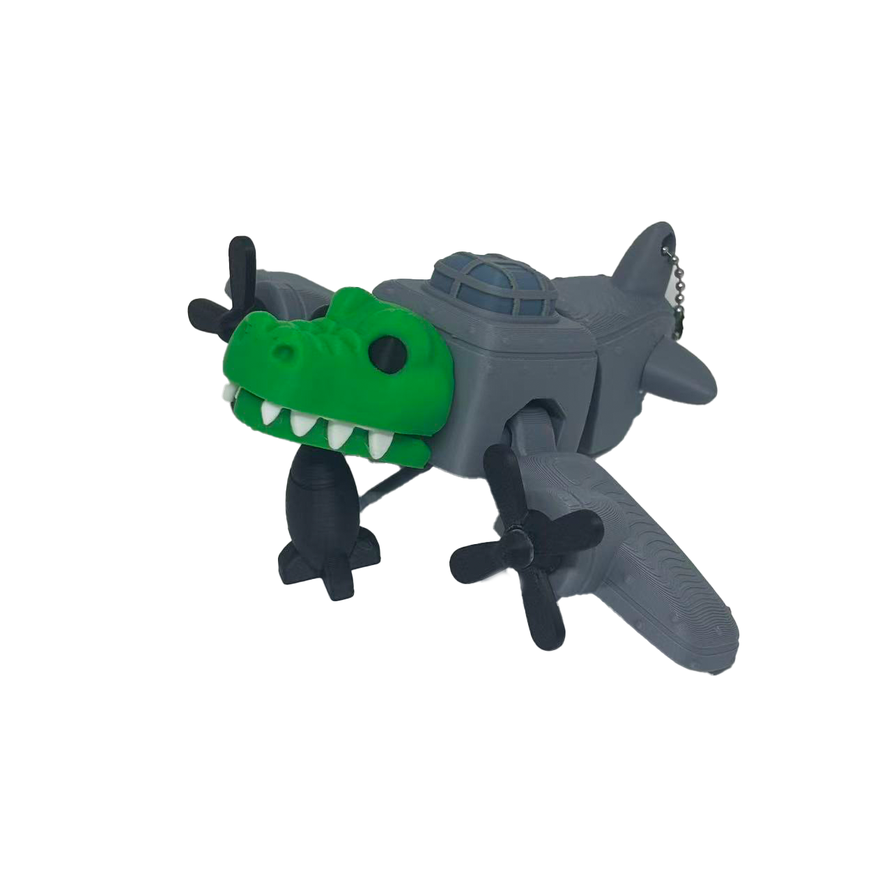 鳄鱼轰炸机飞机爆火山海经模型手办周边玩具挂件带链条猎奇
