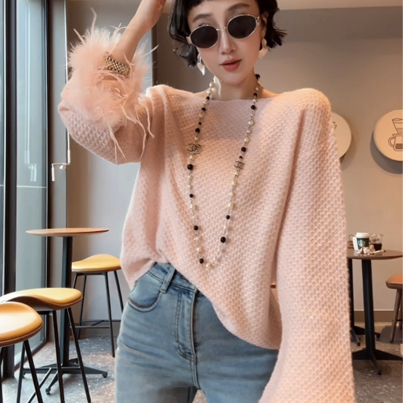 XIAOBAI冬季宽松慵懒风百搭气质圆领套头款针织衫