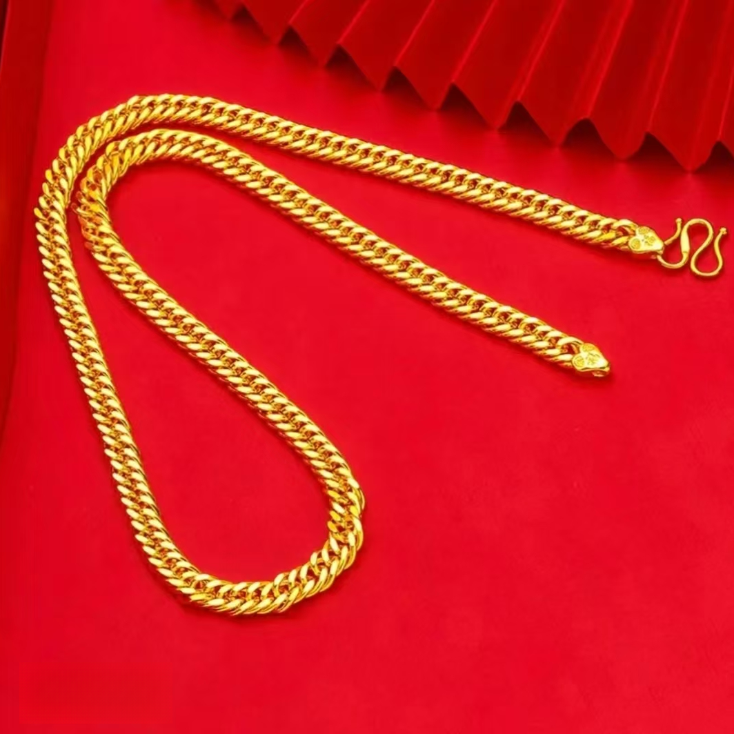 合金项链 合金项链 新款（老板项链）精美时尚百搭潮流霸气气质金色