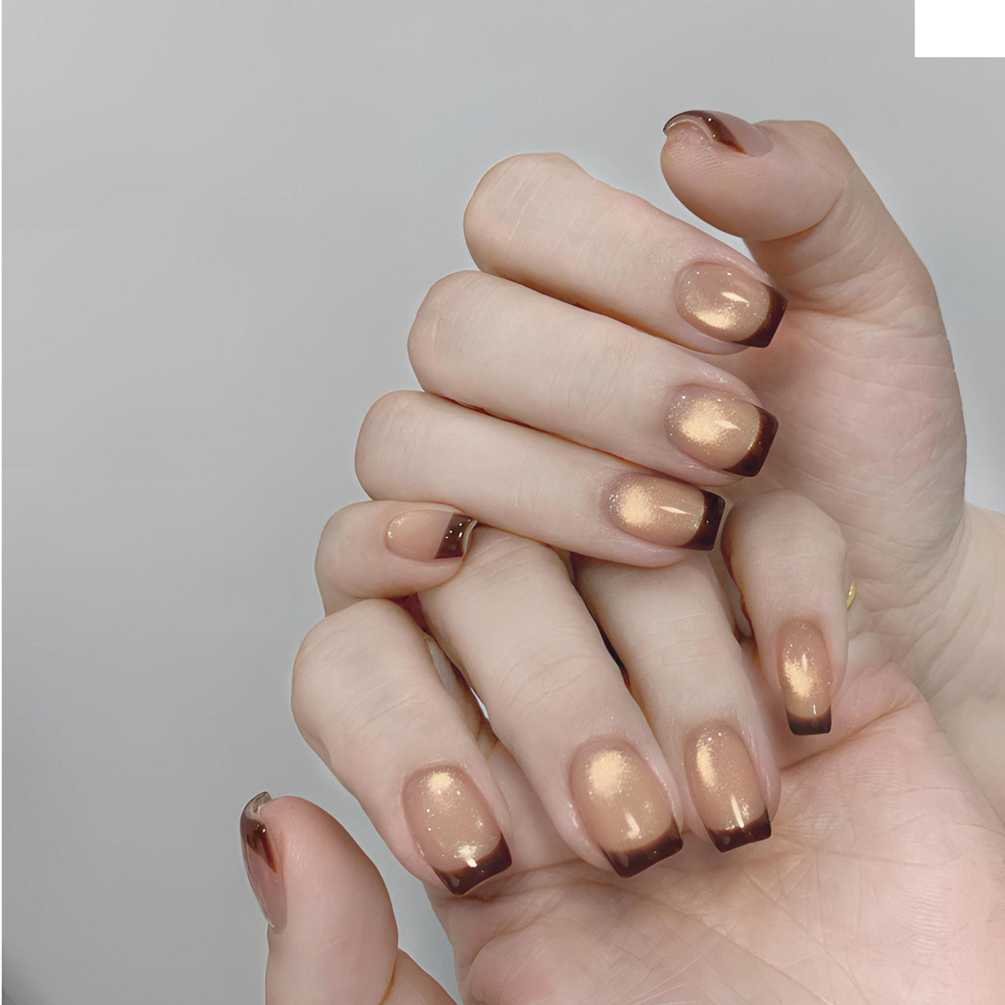 【鎏金法式】秋冬显白美甲酒红玻璃珠猫眼短款穿戴美甲复古高级感