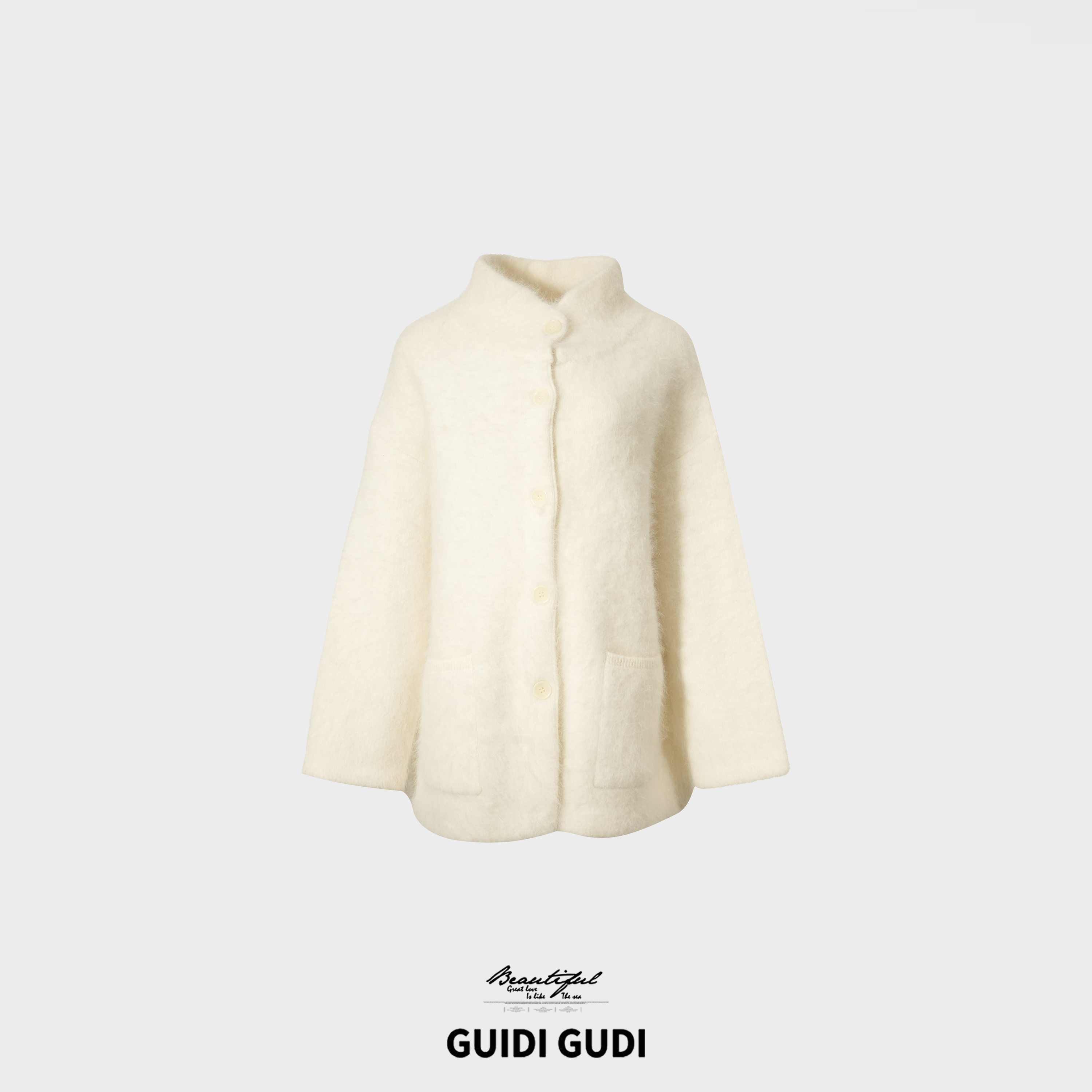 GUIDIGUDI【隔江听雨】韩系时尚简约设计款休闲风外套冬季/黄加蓝