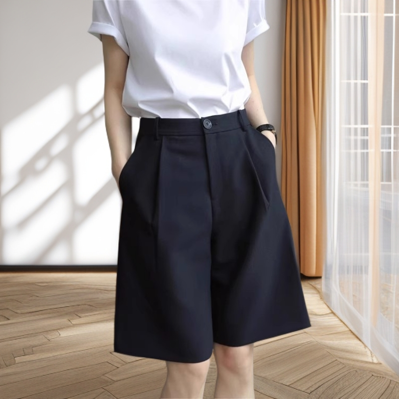 新款高腰阔腿裤夏季五分裤中长显瘦五分裤女款韩版爆款2026新款