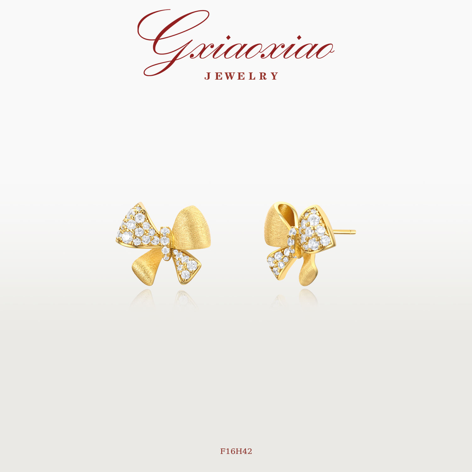 G XIAOXIAO 镀K金【雅韵蝶影】气质时尚百搭设计耳环 F16H49 F16H42