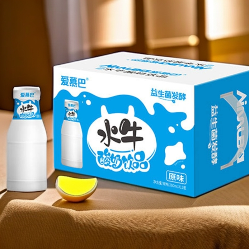 爱慕巴原味益生菌酸奶饮料草莓风味酸奶饮品纯牛奶水牛奶早餐高钙