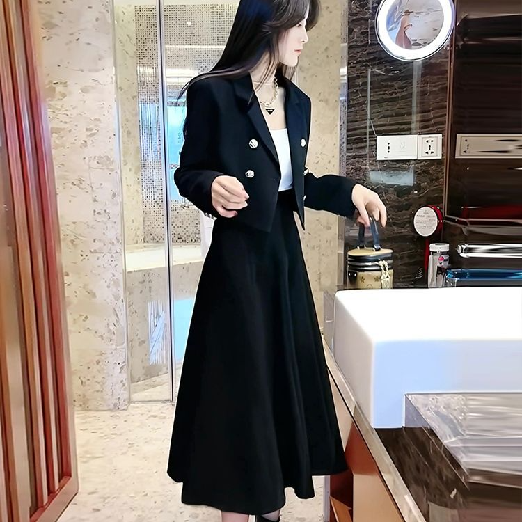 高级感法式连衣裙子女2025新款早初秋季韩系气质长裙穿搭一整套装