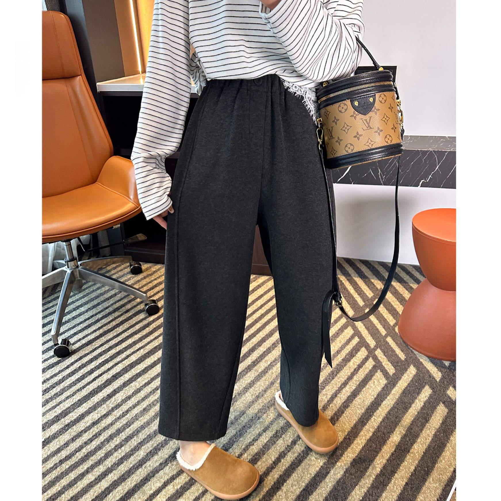 梨形报恩裤~加绒加厚萝卜休闲裤女秋冬新款小个子百搭九分哈伦裤