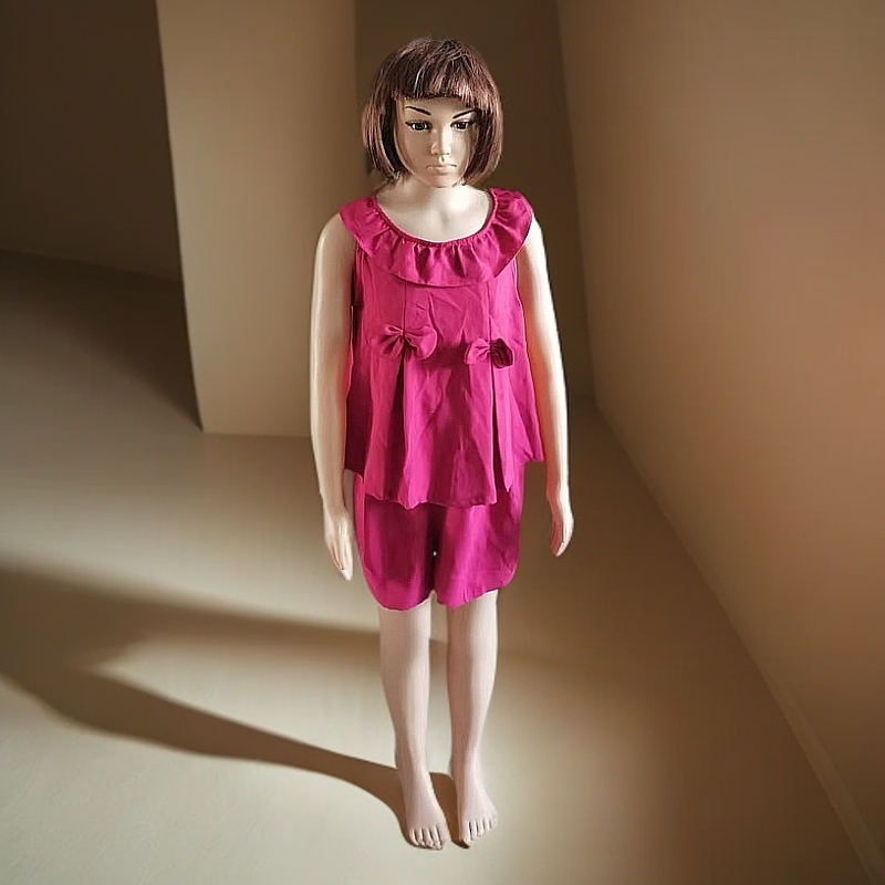 薄款女纯色套头甜美夏季欧美套装公主女孩时尚休闲夏装童装无袖