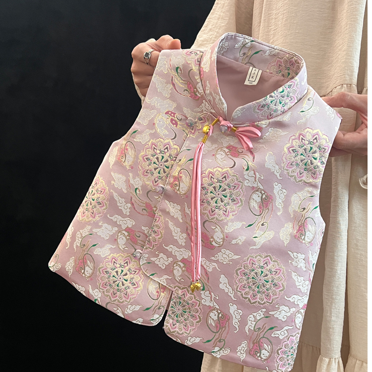 女宝宝国风马甲新中式国潮小女孩新款洋气典雅高贵淑女唐装坎肩潮