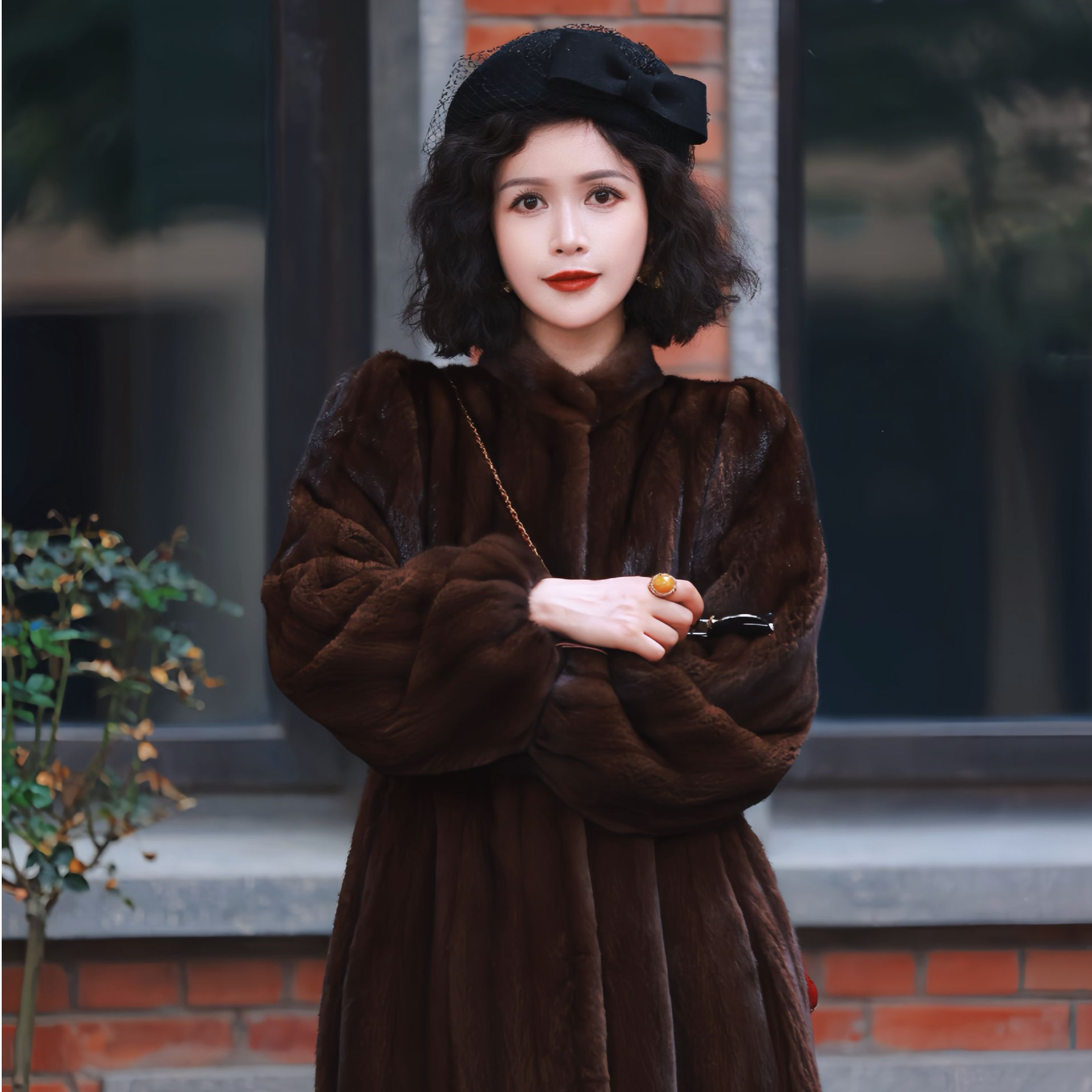 『小富婆』丹麦天鹅绒紫金短二｜貂皮长款皮草｜A-036衣长120