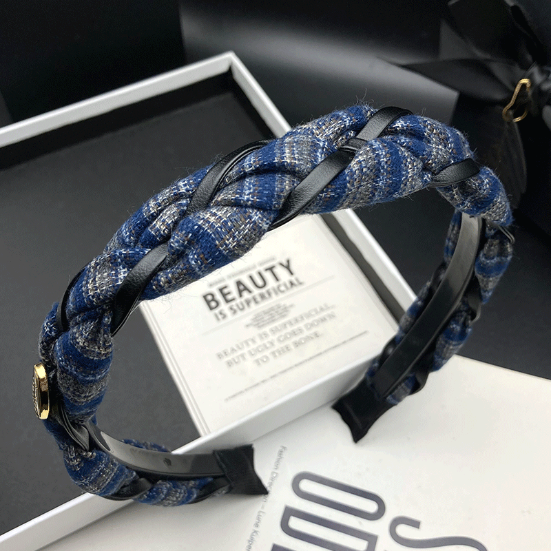 简约成人编织发卡发箍女新款窄边日常外戴发捆头饰带齿防滑头箍