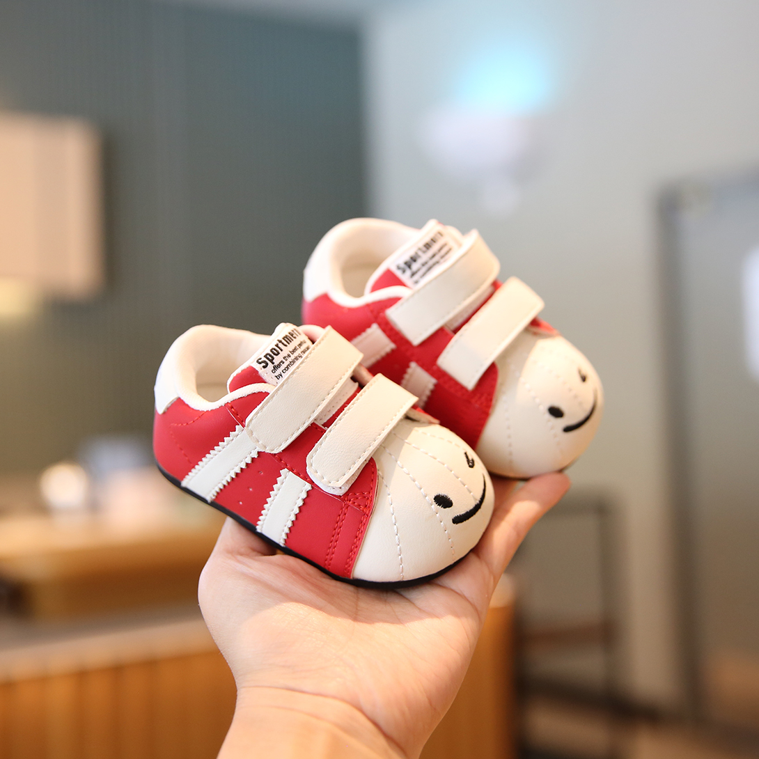 毛毛虫宝宝鞋子笑脸低帮休闲板鞋婴幼儿软底学步鞋防滑丑萌大头鞋