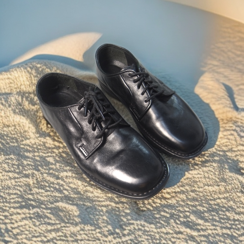 VEDOLLI/梵多尼真皮千层底布莱克线缝复古德比鞋低帮便鞋男士