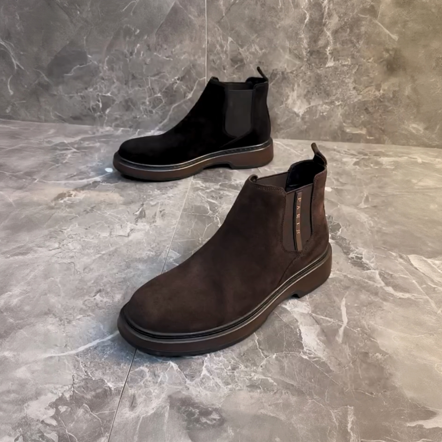 广州高端品质男鞋加绒舒适时尚百搭中帮黑色复古潮流保暖905-11