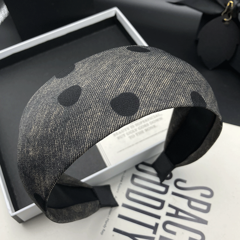 法式复古秋冬新款发箍女高级感气质波点宽边头箍洋气显白百搭发卡