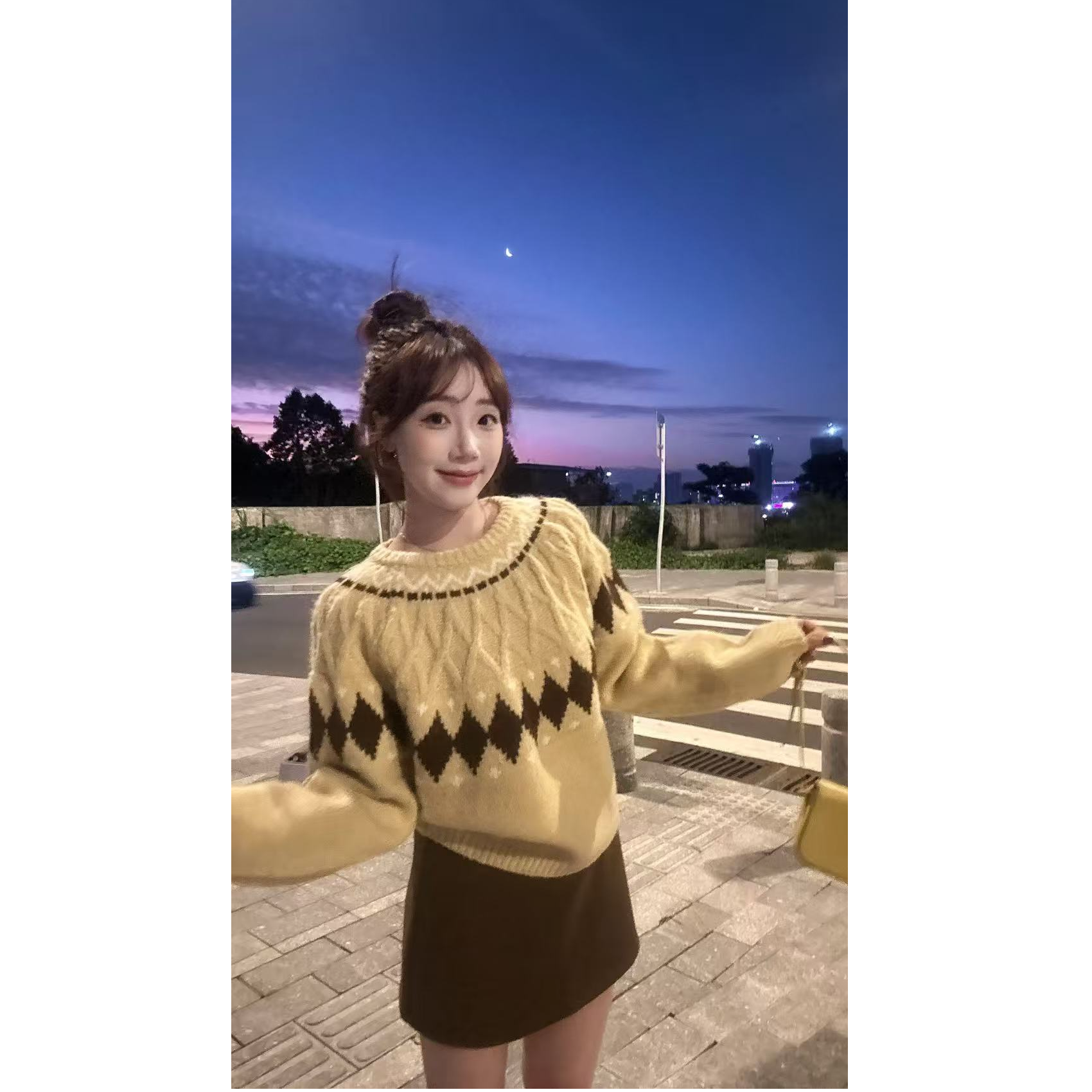 YPP!【费尔岛毛衣】常规款圆领毛针织衫设计感毛衣